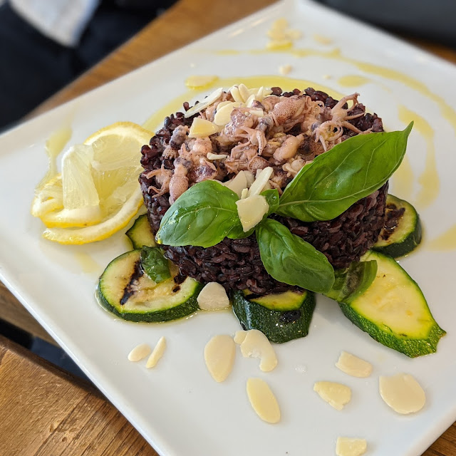 Calamari on Black Rice