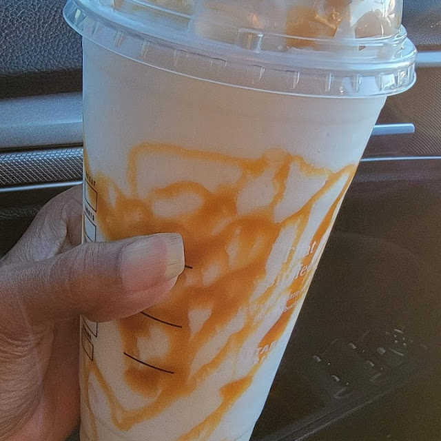 Venti Carmel FRAP Cream Base with Extra Caramel Drizzle