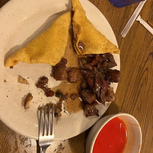 Bourbon Chicken and Wontons