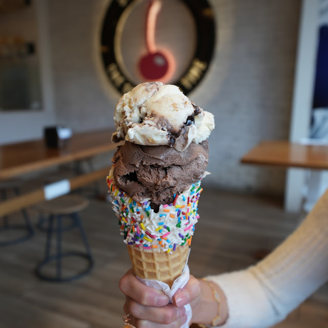 Salted Cookies and Cream Ice Cream Peanut Cone