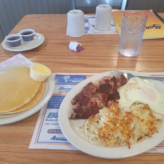 Corn Beef Hash 2 Eggs Bacon N Pancakes