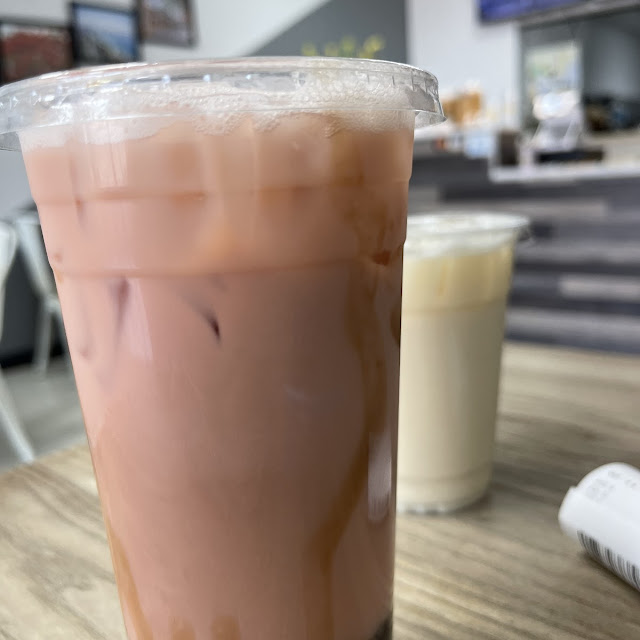 Rose Milk Tea with Honey Boba