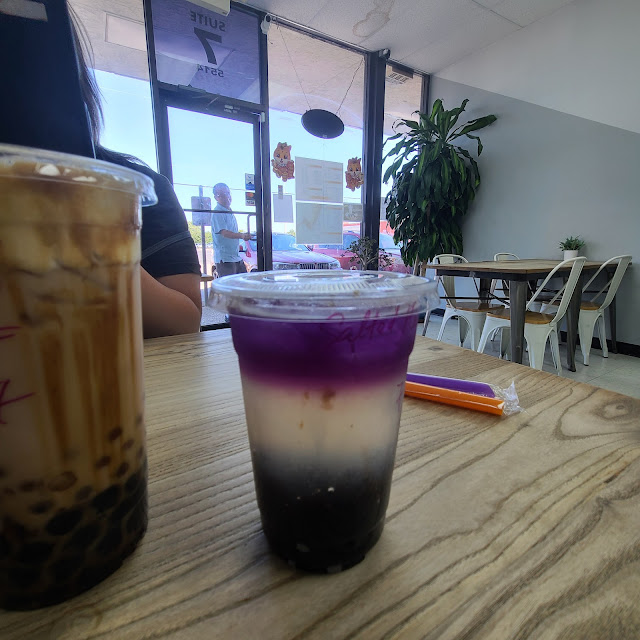 Salted Plum Lemonade with Honey Boba