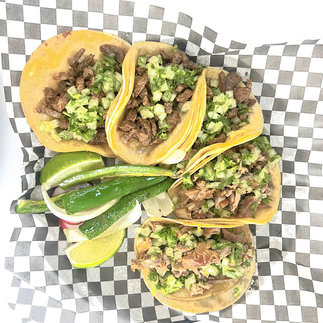 Tacos Asada Carnitas Tripe Pastor Chicken