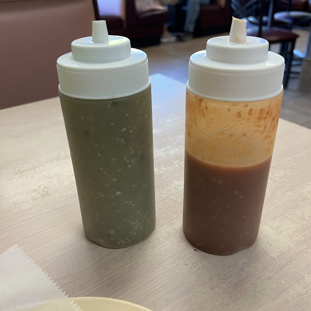 Regular Green Sauce and Red Spicy Sauce