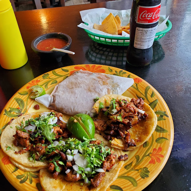 Tacos Alpastor with Rice and Beans