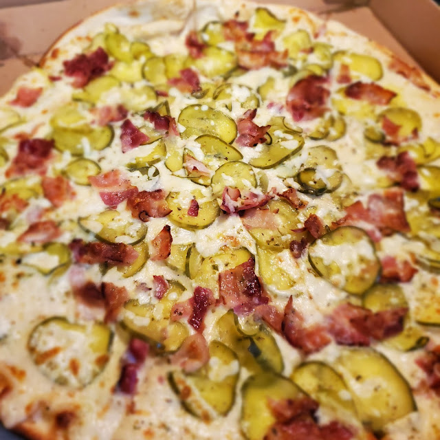 Pickle Pizza with Bacon