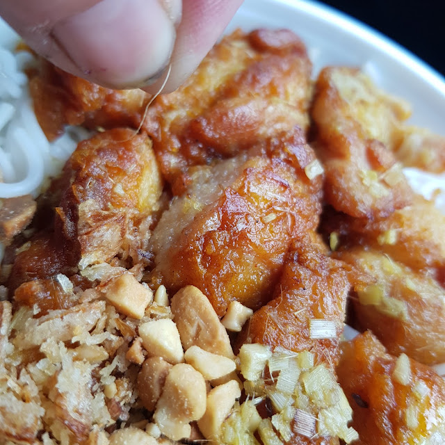 Fine Hair All over the Chicken in the Chicken Noodle Salad from Viet Thai BBQ Chinese Takeaway