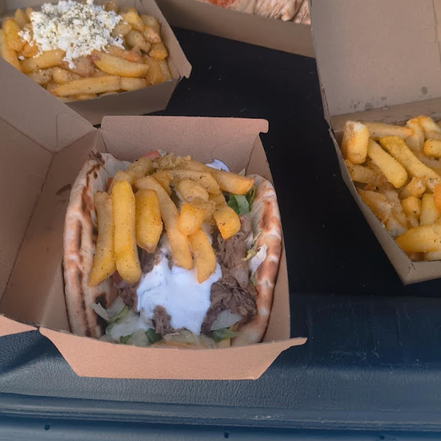 Open Lamb Gyro with Chips