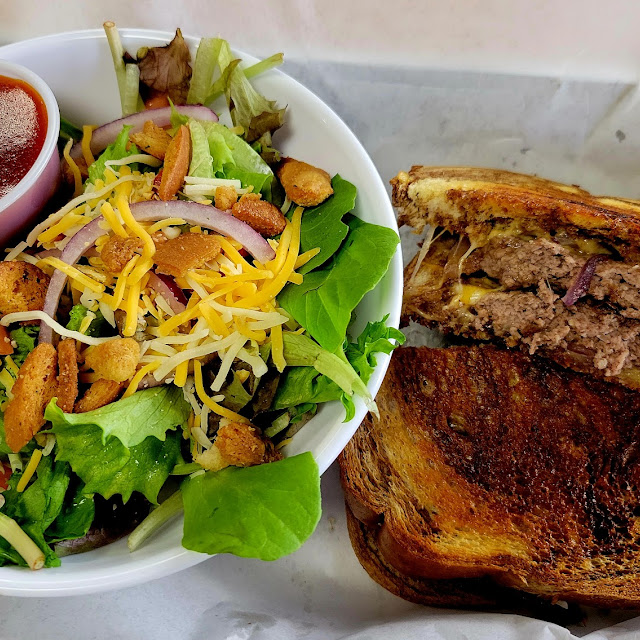 Patty Melt Burger & Side Salad