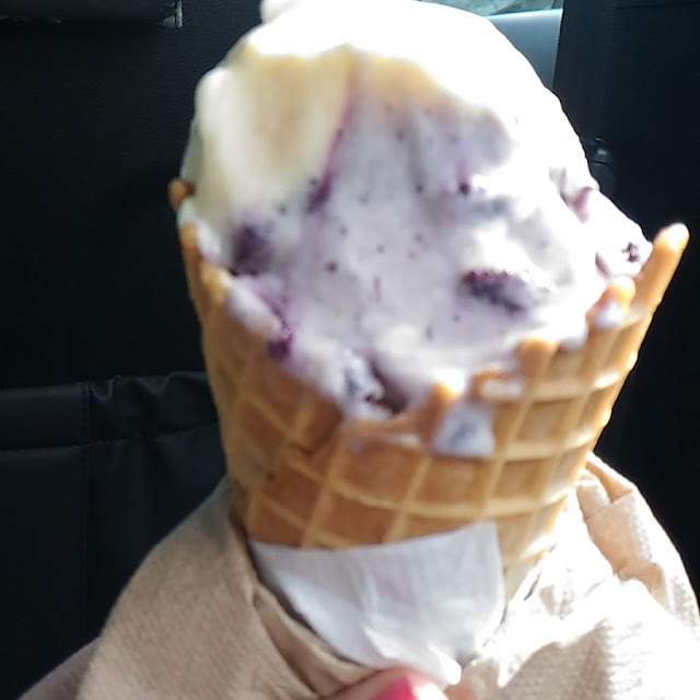 Ice Cream Peach and Blueberry