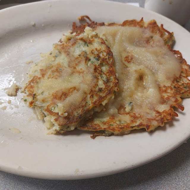 German Potato Pancakes with Apple Sauce or Sour Cream
