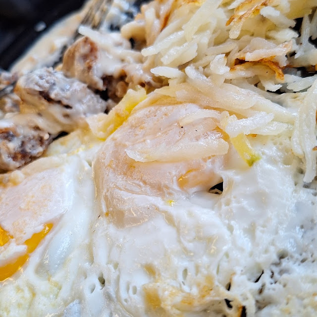 Eggs over Easy and Hash Browns