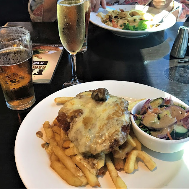 Schnitzel Chips and Salad