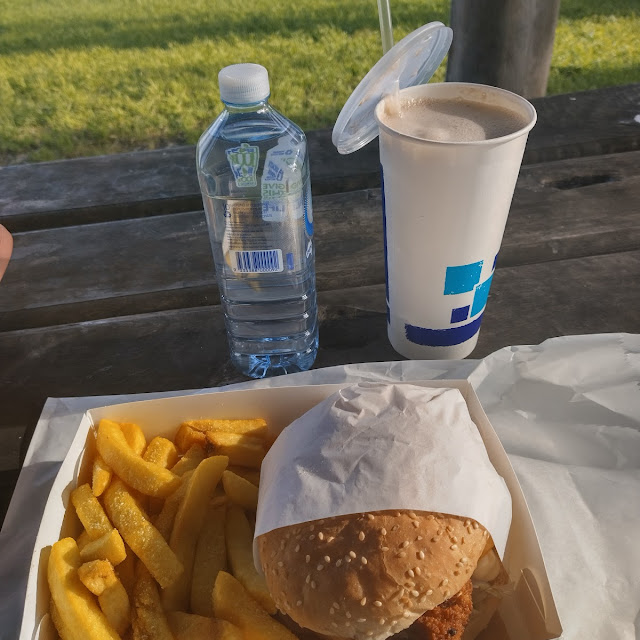 Schnitzel Burger Combo and Chocolate Shake
