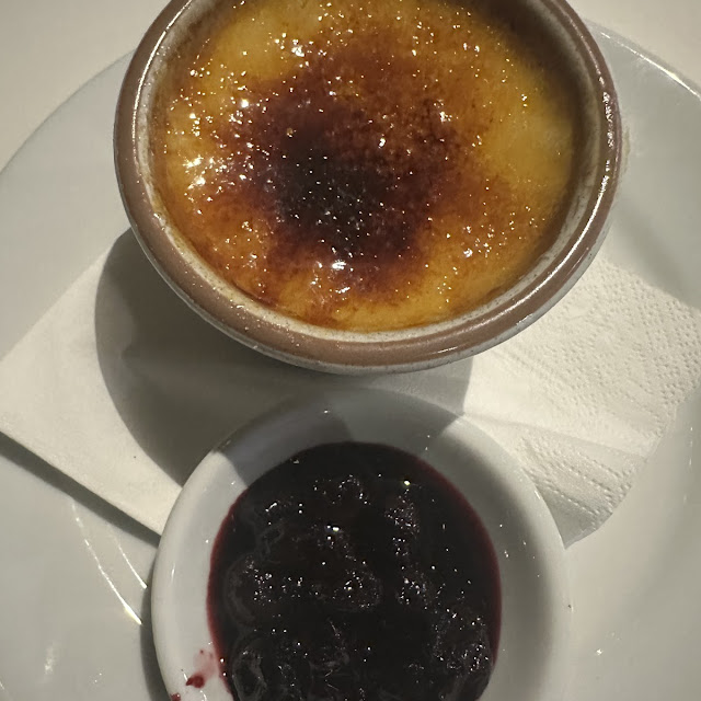 Vanilla Crème Brulee with Biscuit Crumb Fresh & Dried Mandarin & Mandarin Gel