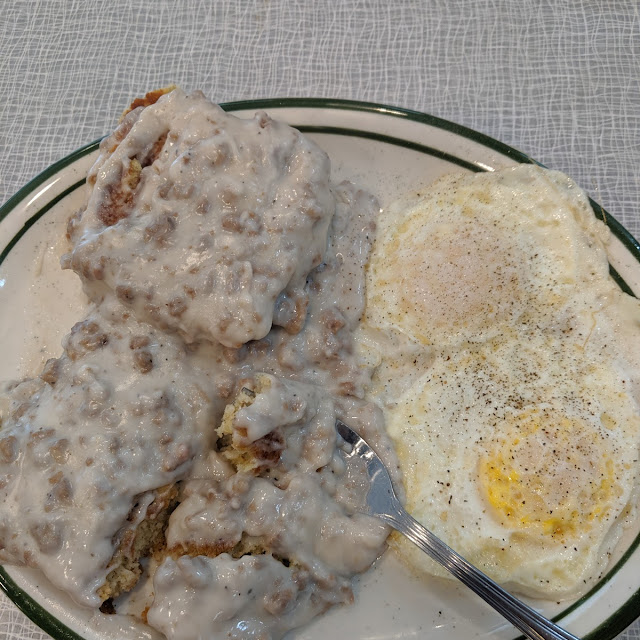 Biscuits and Gravy with Eggs
