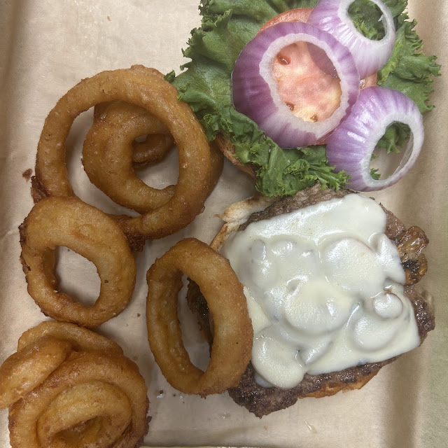 Mushroom& Swiss with Onion Rings
