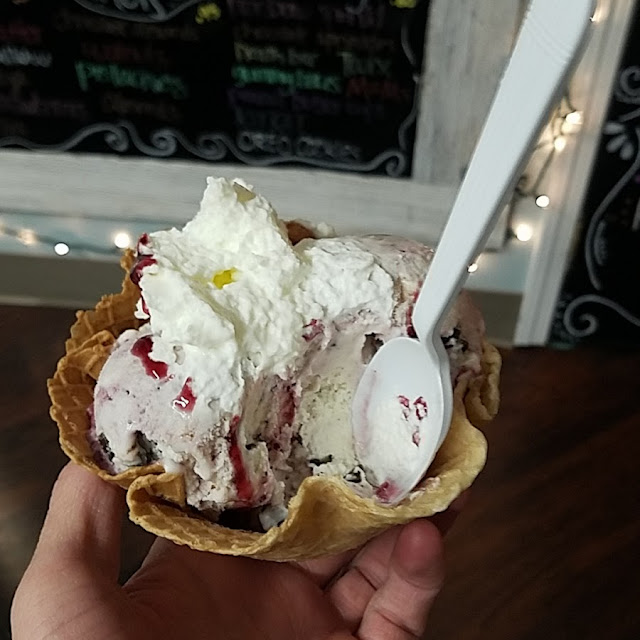 Homemade Cherry Chip Waffle Bowl