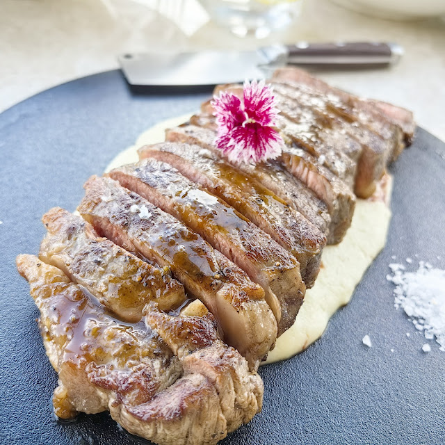 Strip Steak with Truffle Pomme