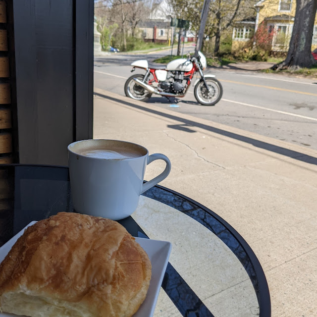 Flat White and Chocolate Croissant