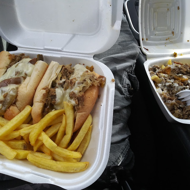 Steak N Cheese Sandwich and Fries