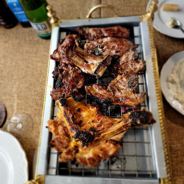 Grilled Chicken Leg and Grilled Lamb Chops