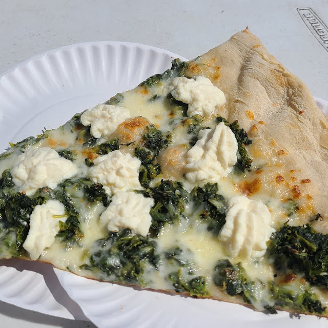 Spinach Ricotta Cheese Pizza Slice