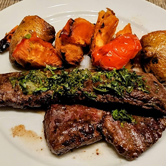 Entraña Con Verduras Asadas