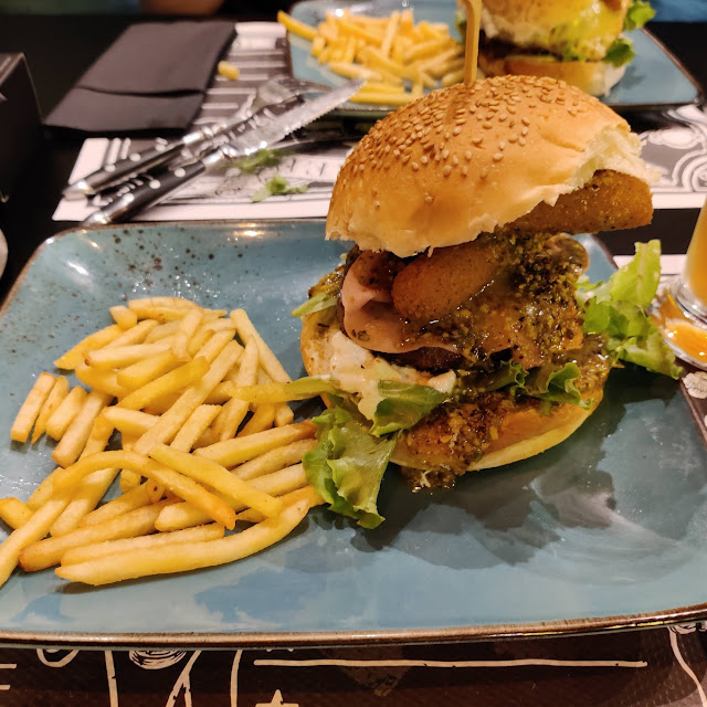 Donald Trump Burger Double Angus Burger from Grill with Bacon Cheese Lettuce and Tomato