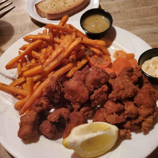 Boneless Dry Ribs with Sweet Potato Fries