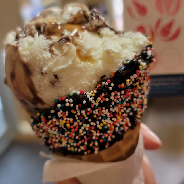 Turtle Ice Cream Dipped Waffle Cone