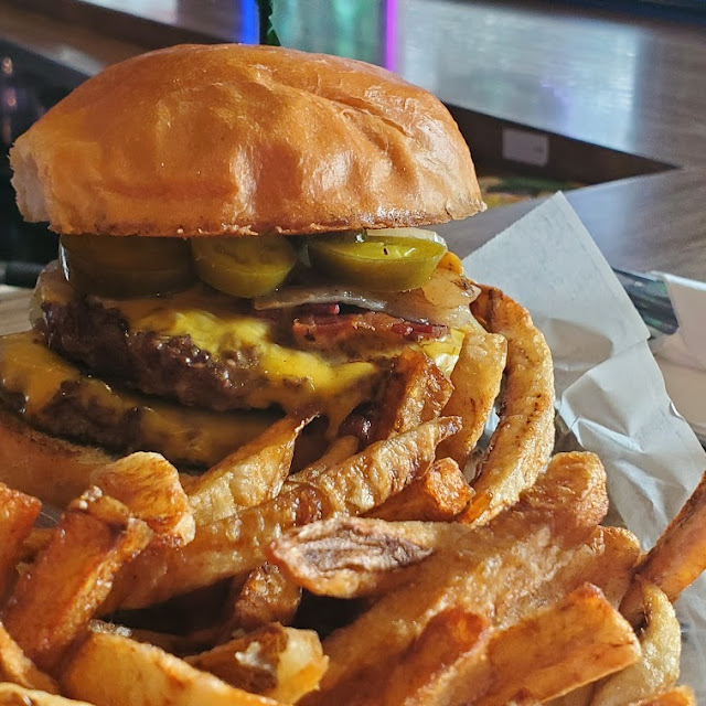 Bacon Double Cheeseburger with Jalapenos