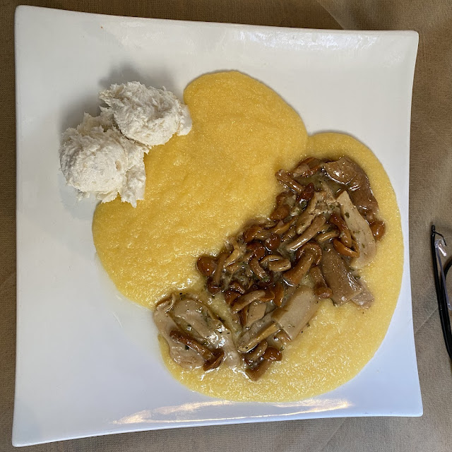 Polenta with Fresh Mushroom and Codfish
