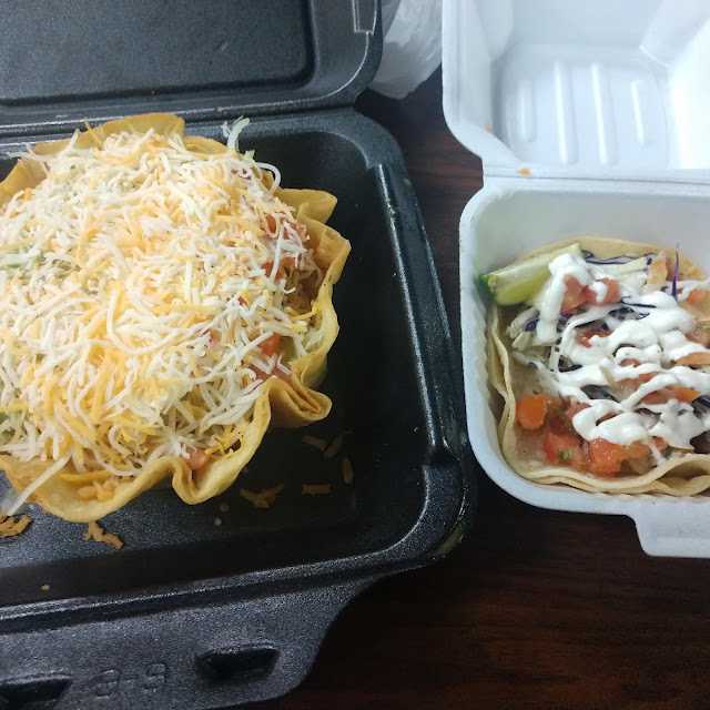 Chicken Taco Salad and a Fish Taco