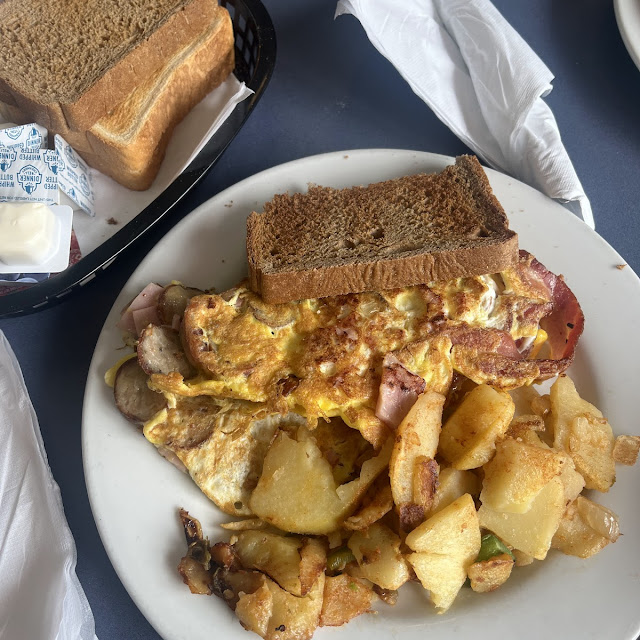 French Toast with Breakfast Meat with Butter and Syrup