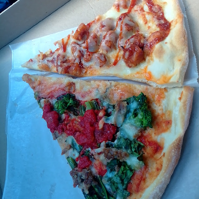 BBQ Chicken Pizza and Broccoli and Sausage