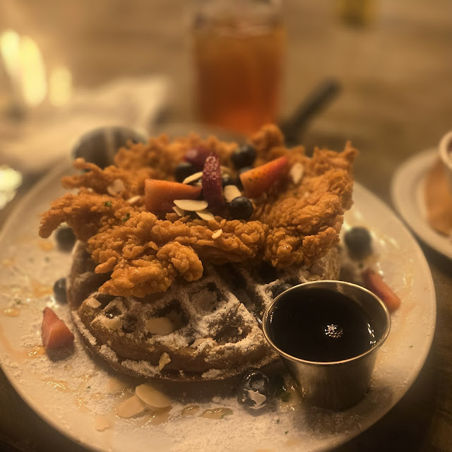 Chicken and Waffles Cajun Pecan Praline Waffle