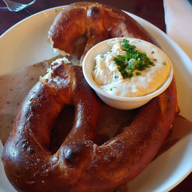 Jumbo Soft Pretzel with Blue Crab Dip