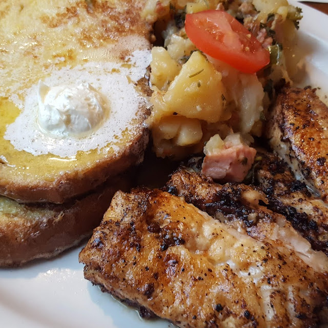 Pan Fried Haddock with German-American Fries and French Toast