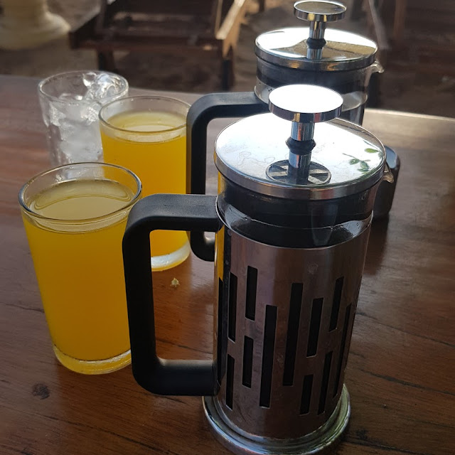 Fruit Juice and Coffee Indonesian Breakfast Set