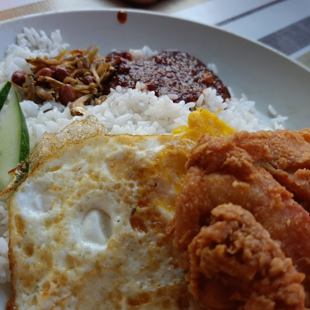 Nasi Lemak with Fried Chicken