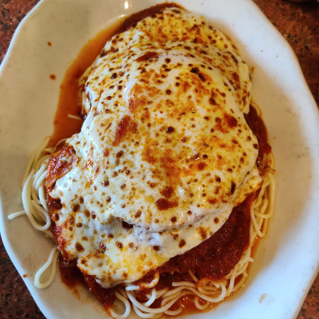 Veal Parmigiana with Spaghetti