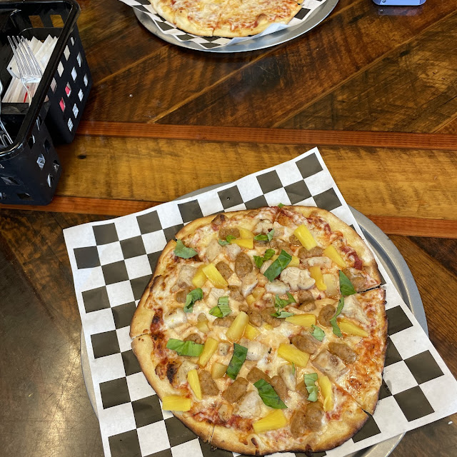 Pineapple and Chicken Pizza with Basil