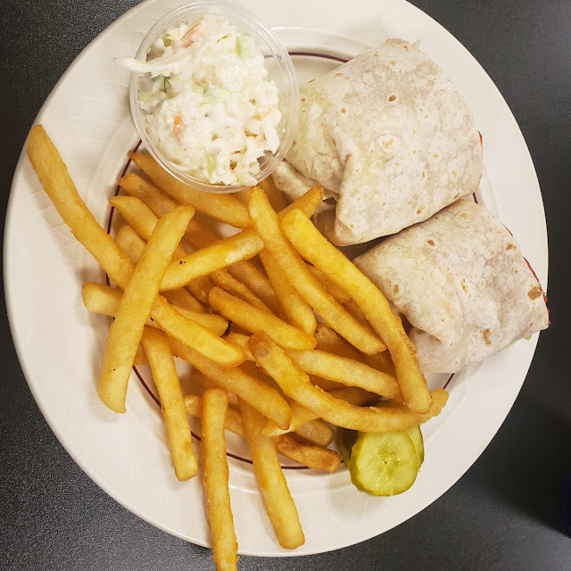 Cheesesteak Wrap and French Fries