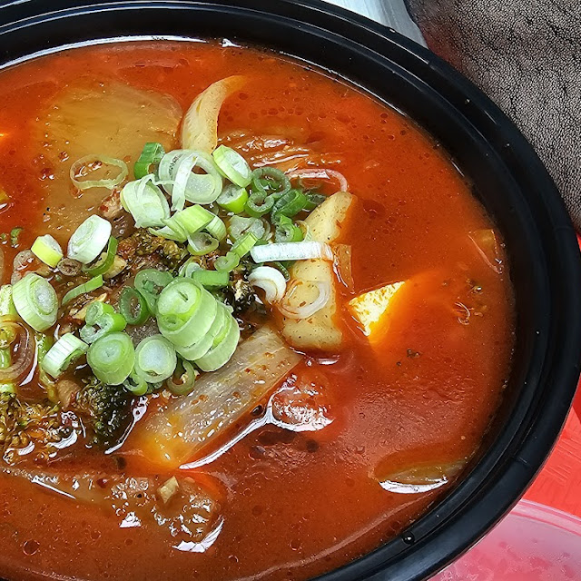 Kimchi Jjigae with Spam Sausage Bacon and Tofu