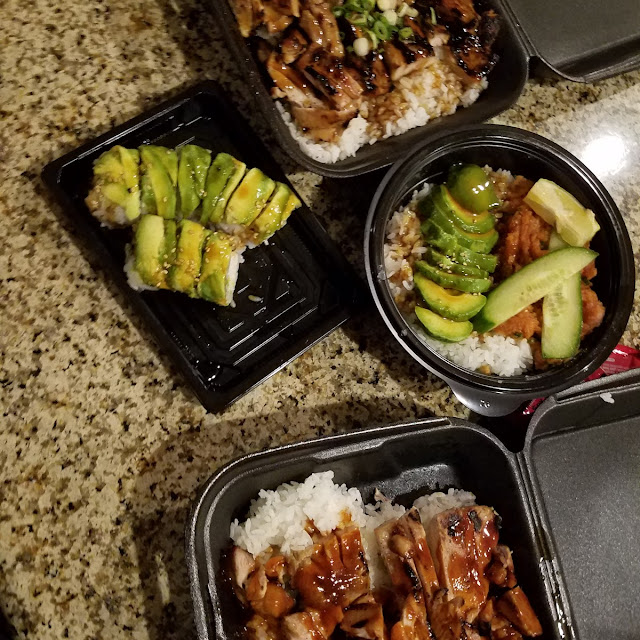 Spicy Tuna Bowl California Roll & Teriyaki Chicken Bowls