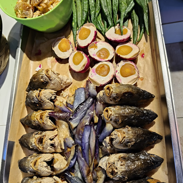 Fried Pompano Okra and Itlog Na Pula
