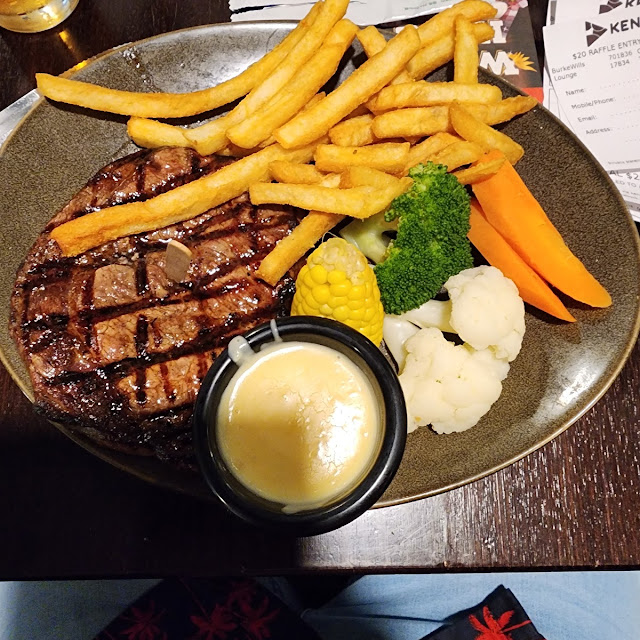 Steak and Chips and Vegetables