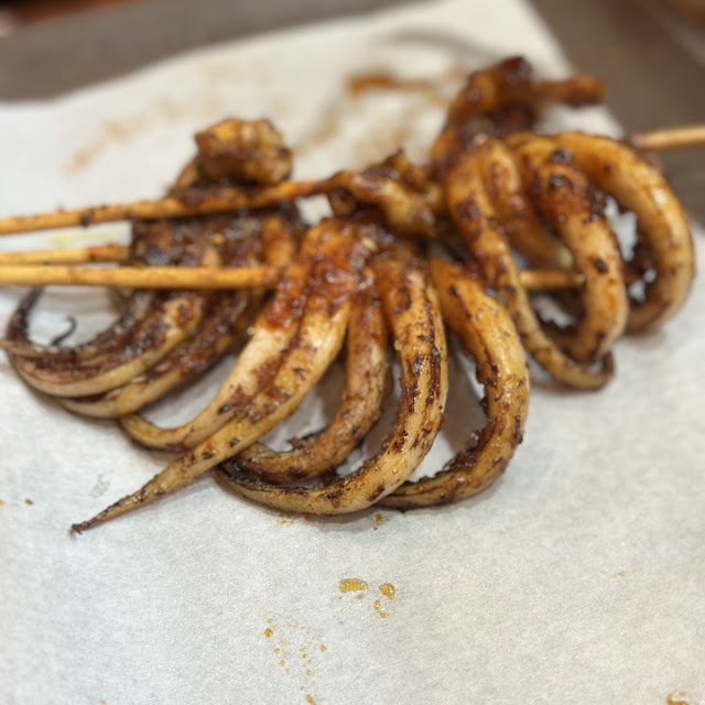 Garlic Squid 4 Skewers